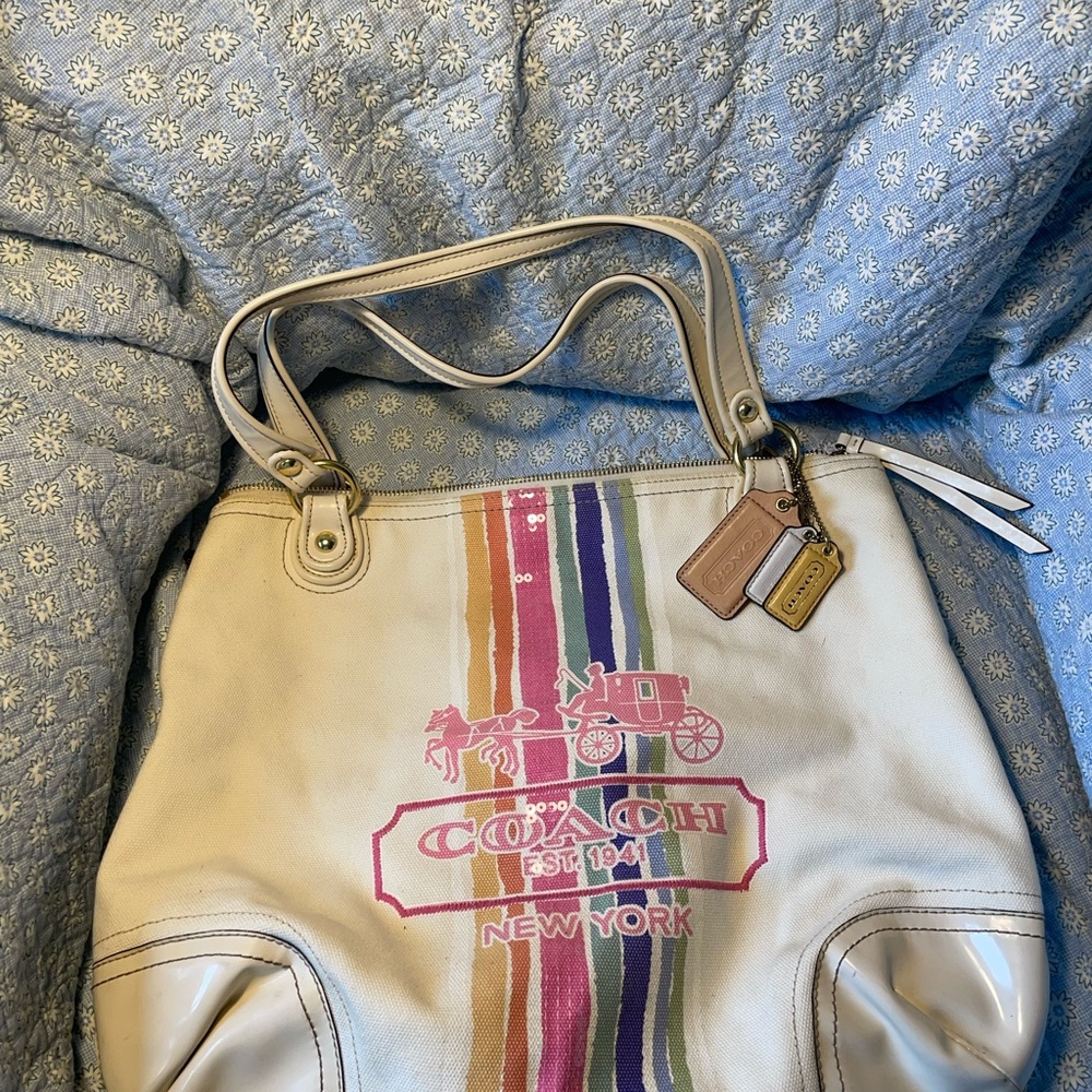 Coach New York Cream Tote Bag